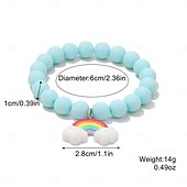 voordelige Feest benodigdheden-5 stuks schattige zonnebloem, regenboog bedel kralen eenhoorn zonnebloem regenboog armbanden set