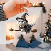 preiswerte Anhänger &amp; Ornamente fürs Auto-2 stücke niedlichen katzenförmigen rückspiegel anhänger auto innenraum auto realistische tier hängen ornament auto innen dekoration