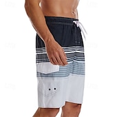 economico pantaloncini da bagno da uomo-Per uomo Boxer da surf Pantaloncini da mare Boxer da mare con fodera in rete Vita elastica Strisce sfumate Comfort Asciugatura rapida Breve Per eventi Spiaggia Fine settimana Di tendenza Informale