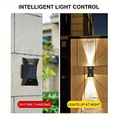 economico Applique per esterni-lampada da parete solare - durevole &amp;illuminazione verso il basso, impermeabile ip65, recinzione esterna, giardino, portico, illuminazione garage 1/2 pz