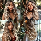 economico Parrucche trendy sintetiche-parrucca sintetica parrucca riccia parrucca frontale a onda profonda parrucche per donne nere donne bianche