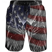 preiswerte Boxer-Badehose für Herren-Herren Bademode Surfshorts Badehose Schwimmshorts kurz 4-Wege-Stretchgewebe Surfshorts Unten Kordelzug Mit Taschen Schwimmen Surfen Strand Wassersport Bedruckt Nationalflagge Sommer Frühling