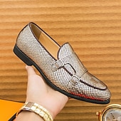 economico Semi-formale-mocassini da uomo firmati con doppia fibbia, tomaia in mesh testurizzato, scarpe casual eleganti per il lavoro e le occasioni speciali