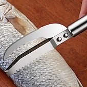 economico Cucina da campeggio-1 pz/3 pz sgusciatore per gamberi in acciaio inox &amp;squamatore per pesci - strumento 2 in 1 per la pulizia dei frutti di mare all&#039;aperto per barbecue