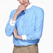 preiswerte Button-Down-Hemden für Herren-Herren Hemd Oberhemd Knopfhemd Anker Hochzeit Party Weiß Hellgrün Rosa Marineblau Langarm Kargen Frühling Herbst Bekleidung Tasche