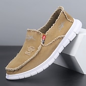 economico Slip-ons e mocassini da uomo-Per uomo Mocassini &amp; Slip-On Mocassini comodi Tela Confortevole Antiscivolo Mocassino Rosso Marrone Verde
