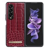 Χαμηλού Κόστους Samsung Θήκη-τηλέφωνο tok Για Samsung Galaxy Z Fold 5 Z Fold 4 Z Fold 3 Πίσω Κάλυμμα Ανθεκτική σε πτώσεις Ρετρό PU δέρμα