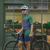halpa Miesten vaatesarjat-Miesten Pyöräily jersey ja shortsit Lyhythihainen Maastopyöräily Maantiepyöräily Laivaston sininen Pyörä Spandex Urheilu Geometrinen Kirjain ja numero Vaatetus