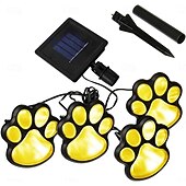 abordables Luces de camino y linternas-Lámpara solar para exteriores con forma de pata de perro: lámpara de jardín con forma de animal resistente al agua para caminos, pasarelas, patios, césped y decoración de parques