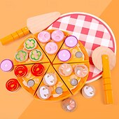 halpa Opetuslelut-lasten koulutus käytännön pizzasimulaatiolelut puinen simulaatio leikkitalo sienipizza leikattu ja leikkilelut