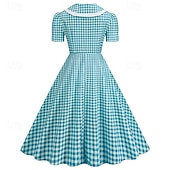 levne Šaty-Retro 50. léta Rockabilly Šaty Houpací šaty Maškarní kostým Dámské Karneval Plesová maškaráda Denní nošení loučení se svobodou nevěsty Dospělé Šaty Šaty pro návrat domů