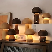 economico Lampade da tavolo-lampada da tavolo a fungo a led dimmerabile touch lampada da ufficio in legno ricaricabile tramite usb luce notturna camera da letto casa bar ufficio decorazione regalo di compleanno