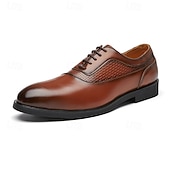 voordelige Formeel-Voor heren Oxfords PU Leder Ademend Comfortabel Anti-slip Gesp Zwart Bruin Herfst Winter
