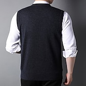 رخيصةأون سترات وبلايز النخبة للرجال-رجالي سترة سترة متماسكة V-neck مراجعة النمك منقوش V رقبة تريكو أنيق مدرسة رسمي ملابس الربيع الخريف أخضر داكن رمادي فاتح S M L