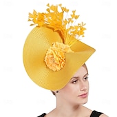 economico Fascinator-berretto Poliestere Cappello Fedora Corsa di cavalli Elegante Vintage Con Fantasia floreale Copricapo Copricapo