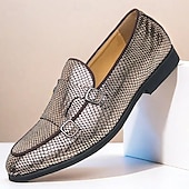 economico Semi-formale-mocassini da uomo firmati con doppia fibbia, tomaia in mesh testurizzato, scarpe casual eleganti per il lavoro e le occasioni speciali