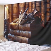 billiga djurgobelänger-Magisk klass Drakhängande Tapestry Väggkonst Stort Tapestry Mural Dekor Fotografik Bakgrund Filt Gardin Hem Sovrum Vardagsrum Dekoration