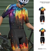 halpa Miesten vaatesarjat-Miesten Pyöräily jersey ja shortsit Lyhythihainen Maastopyöräily Maantiepyöräily Musta Keltainen Punastuvan vaaleanpunainen Kaltevuus Pyörä Spandex Urheilu Kaltevuus Vaatetus