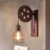 levne Vnitřní nástěnná světla-retro nástěnné svítidlo s jednou hlavou zvedací kladka svítidlo průmyslové nástěnné reflektory kreativní nástěnné osvětlení dekorativní osvětlení ulička obývací pokoj chodba loft bary jídelna 110-240v