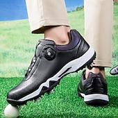 economico Scarpe da Golf da Uomo-scarpe da golf bianche da uomo con sistema di allacciatura Boa, suola chiodata, tomaia traspirante per comfort e stabilità sul campo da golf