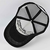 baratos Boné de beisebol masculino-Homens Boné de beisebol Chapéu de sol Chapéu de caminhoneiro Tampa de malha Preto Vinho Algodão Ajustável Moda Roupa Diária Festival Letra Bordado Casual / Diário