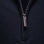 halpa Miesten Elite Polo-Miesten Polo Neulo poolo Muodollinen Työ Sänkyjen avaus Neljänneksen postinumero Lyhythihainen Yhtenäinen väri Sulkea jnk vetoketju Kevät Tumman harmaa Musta Valkoinen Laivaston sininen Khaki Harmaa