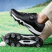 economico Scarpe da Golf da Uomo-scarpe da golf bianche da uomo con sistema di allacciatura Boa, suola chiodata, tomaia traspirante per comfort e stabilità sul campo da golf