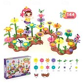 رخيصةأون لوازم الحفلات-لعبة بناء حديقة زهور، نشاط تعليمي بألوان عشوائية، لعبة ما قبل المدرسة، هدية عيد الهالوين/عيد الشكر/عيد الميلاد، هدية عيد الفصح