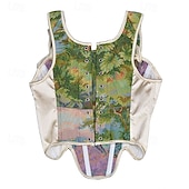 olcso Fűzők-Retró Középkori Reneszánsz Fűző Prsluk Bustier Jacquardszövet Olajfestmény Jelmez Női Kelta Fantasy királyi Mindszentek napja Farsang Parti Alkalmi / Napi LARP Felnőttek Fűző