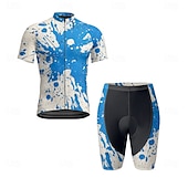 levne Pánské oděvní soupravy-Pánské Cyklodres a kraťasy Krátký rukáv Horská cyklistika Silniční cyklistika Žlutá Modrá Zelená Graffiti Jezdit na kole Spandex Sportovní Graffiti Oblečení