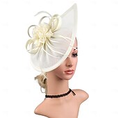 abordables Tocados-Vestimenta de Cabeza Lino Artificial Boda Fiesta de Té Carrera de caballos Elegante Vintage Estilo lindo Con Flor Celada Sombreros