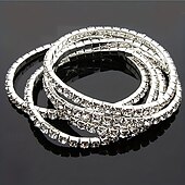 abordables Brazaletes-Pulsera de diamantes de imitación de lujo con capas, bendecida y afortunada, joyería de plata para regalo de boda, fiesta de graduación
