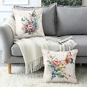 cheap Floral &amp; Plants Style-Rustic Floral Decorative Toss Pillows Cover 1PC Soft Square Couch Cushion Case Pillowcase for Bedroom Livingroom Sofa Chair