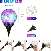 baratos Landscape Lights-2 Pcs 12CM-35Lets Outdoor Solar Cracked Glass Ball Ground Plug in Light Courtyard Garden Lawn Path Wedding Festival Atmosphere Decorative Light