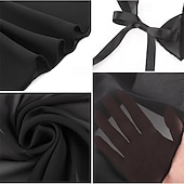 זול חצאיות לטיניות-חצאית מעטפת בלט שחורה עם קשירת מותן מתכווננת חצאית שיפון מעטפת חצאית ריקודים חצאית בלט נושמת לנשים