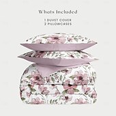 ieftine 100% bumbac-Husă de duvet pentru pat de dimensiune normală set de așternuturi cu flori husă de pătură moale ușoară cu 2 fețe de pernă pentru vară primăvară