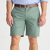 baratos shorts de trabalho-Homens Calção Shorts Chino Bermudas Shorts de trabalho Bolsos Perna reta Tecido Conforto Pavio Humido Comprimento do joelho Ao ar livre O negócio Diário Moda Roupa de rua Branco Azul Marinha