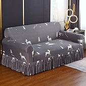 baratos Cobertura de Sofa-1 peça capa de sofá elástica com saia capa de sofá impressa protetor de móveis para quarto sala de estar decoração de casa