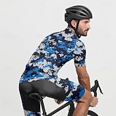 tanie Męskie koszulki-Męskie Koszulka rowerowa Kamuflaż Krótki rękaw Rower Tee Tshirt Dżersej z 3 tylnymi kieszeniami Kolarstwo górskie Szybkie wysychanie Anatomiczny kształt Odprowadzające wilgoć Oddychający Sport Ziele