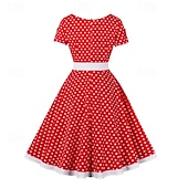 cheap Dresses-Retro Vintage 1950s Dress Swing Dress Polka Dot Women&#039;s Carnival Masquerade Daily Wear Bachelorette Party Adults&#039; Dress Homecoming Dresses