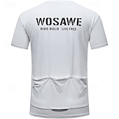 tanie Męskie koszulki-Męskie Damskie Koszulka rowerowa Litery i cyfry Krótki rękaw Rower Tee Tshirt Dżersej Top z 3 tylnymi kieszeniami Kolarstwo górskie Szybkie wysychanie Oddychający Sport Czarny Biały Zielony Odzież