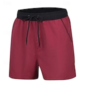 baratos Calções de Banho Masculinos-Homens Calção Justo de Natação Shorts de Natação Bermuda de Surf Calças Com Cordão Com bolsos Natação Surfe Praia Esportes Aquáticos Retalhos Cor Sólida Verão Primavera