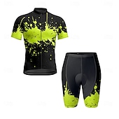 levne Pánské oděvní soupravy-Pánské Cyklodres a kraťasy Krátký rukáv Horská cyklistika Silniční cyklistika Žlutá Modrá Zelená Graffiti Jezdit na kole Spandex Sportovní Graffiti Oblečení