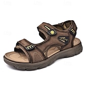 voordelige Casual sandalen-Bruine sportsandalen voor heren met verstelbare klittenbandsluitingen, ademend ontwerp en duurzame zool voor buiten, wandelen en casual zomerkleding