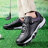 economico Scarpe da Golf da Uomo-scarpe da golf bianche da uomo con sistema di allacciatura Boa, suola chiodata, tomaia traspirante per comfort e stabilità sul campo da golf