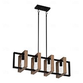 economico Luci a sospensione-lampada a sospensione piccola da fattoria 1 testa apparecchio a 4 teste lampada a sospensione per isola cucina con cavo finitura nera struttura in legno lampadario per corridoio ingresso armadio