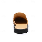 preiswerte Clogs &amp; Pantoletten für Herren-Herren-Slipper aus braunem Wildleder mit metallisch-goldenen Nieten und Schleifenakzent – stilvolle Freizeit-Loafer für den Alltag und besondere Anlässe