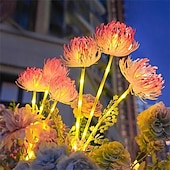 abordables Luces de paisaje-Lámpara de inserción de campo de flores junto al mar con energía solar para exteriores, 2 piezas, lámpara de decoración de césped para camino de jardín y patio, lámpara de decoración de ambiente de