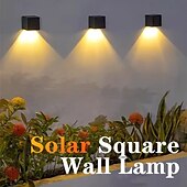 お買い得  屋外用ウォールライト-ソーラーウォールライト 防水 屋外 温白色/RGB LED 装飾照明 庭 ガーデン 外壁用 屋外ソーラーフェンスライト 2個