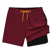 cheap Men&#039;s Boxer Swim Trunks-Men&#039;s Swim Trunks Swim Shorts Board Shorts Bottoms Drawstring 2 in 1 with Pockets Swimming Surfing Beach Water Sports Solid Colored Summer Spring